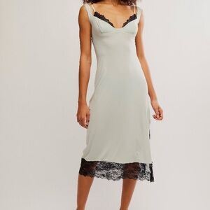 Free People Party Crasher Midi Slip / Gray